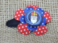 Haarspeldje Sint (blauw)